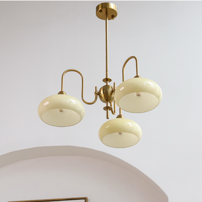 French Retro Gooseneck Globe Chandelier