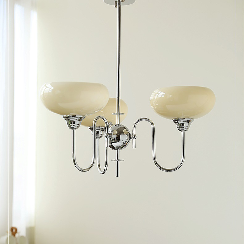 Chrome Gooseneck Globe Chandelier