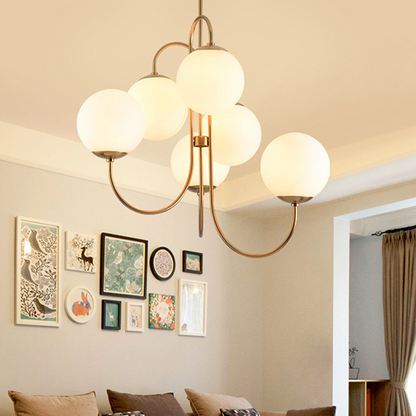 Gooseneck Orb 6-Light Chandelier