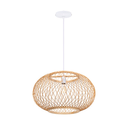 Boho Bamboo Wicker Hanging Lamp