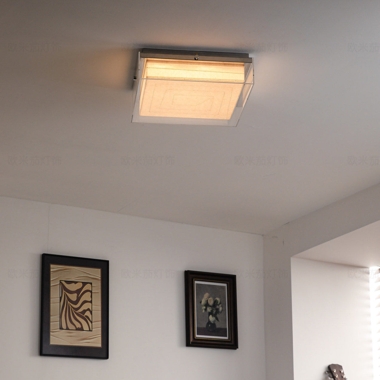 Layered Square Acrylic Flush Mount