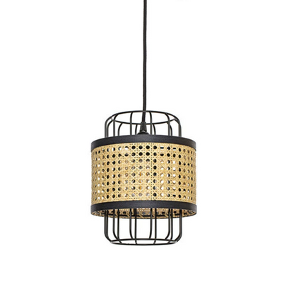 Rattan Cane Wire Birdcage Lantern