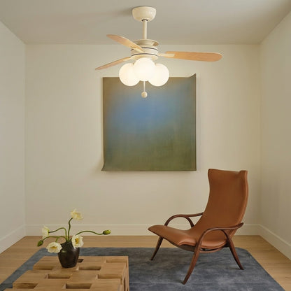 Nordic Wooden Fan with 3 Glass Shades