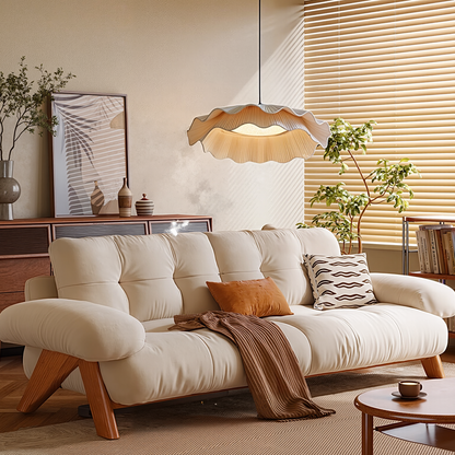 Two-Tier Pleated Lotus Pendant Light