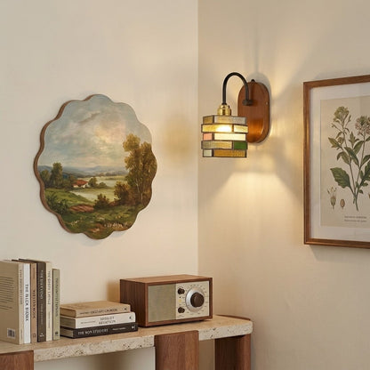 Geometric Stained Glass Wall Light