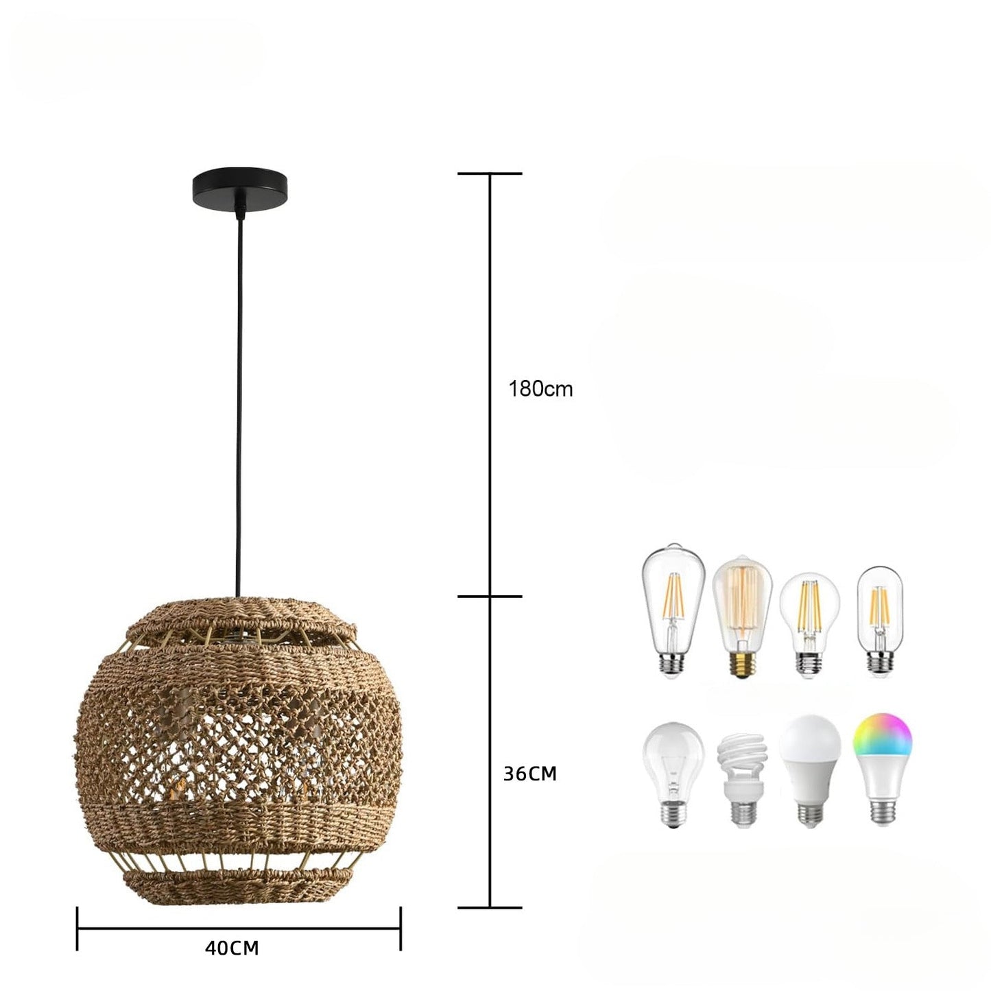 Hand-Woven Rattan Coastal Pendant