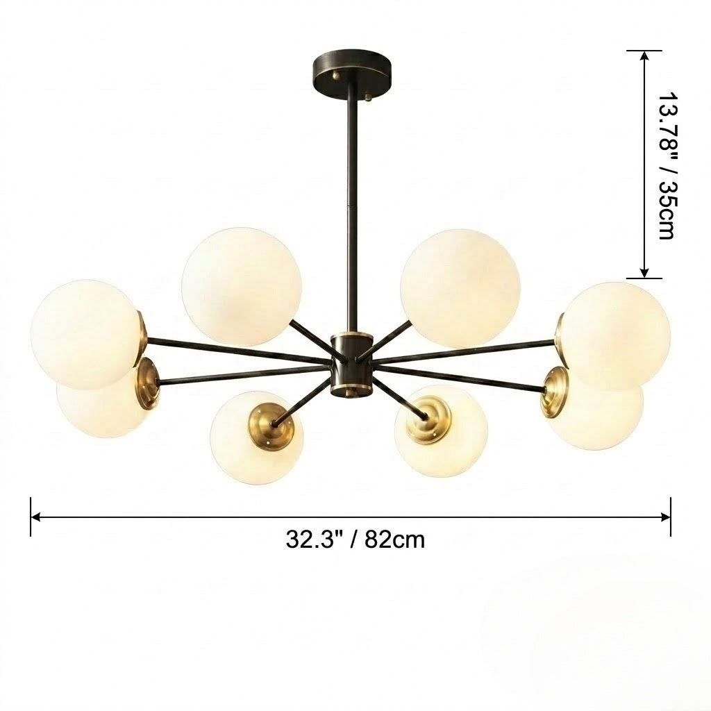 Black and Brass Sputnik Globe Chandelier