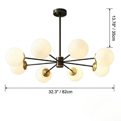 Black and Brass Sputnik Globe Chandelier