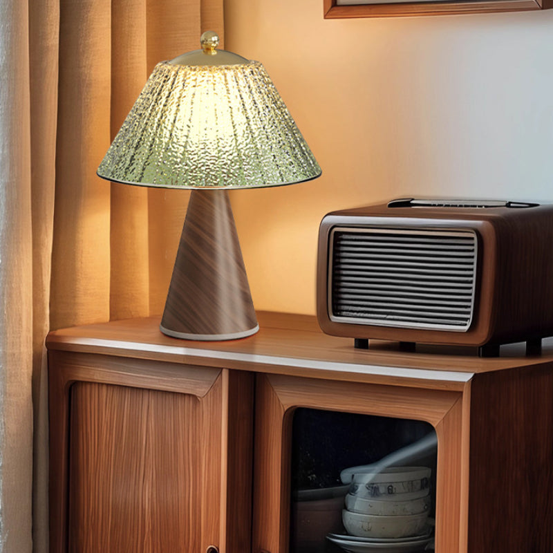 French Retro Glass Bedside Night Lamp