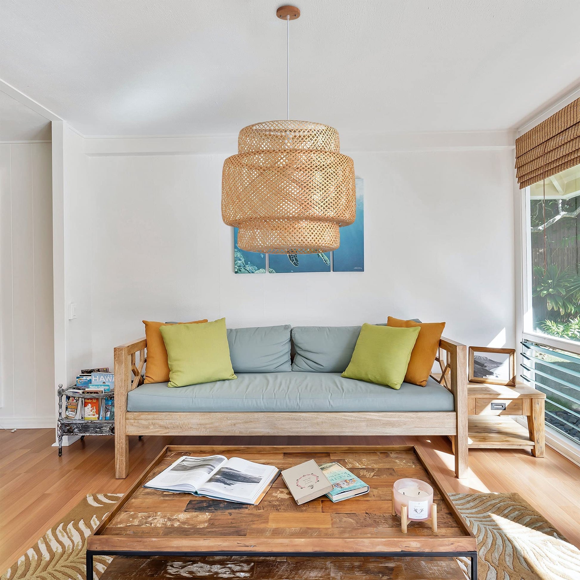 Creative Bamboo Pendant Light Home Decor Lampshade-[Modern pendant lighting for bedroom and living space]-Demolights UK