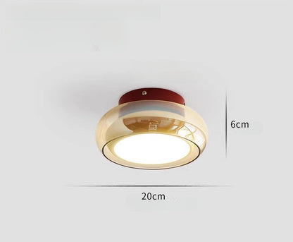 Amber Glass Round LED Ceiling Light