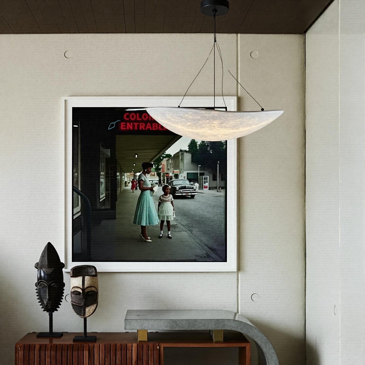 Wavy Fibre Linear Pendant Light