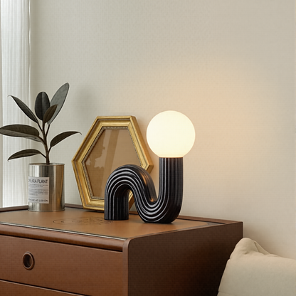 Memphis Wavy Ribbed Ceramic Table Lamp