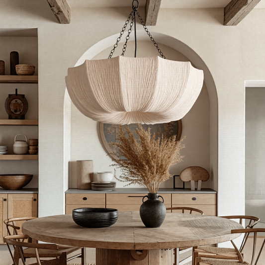 Pleated Parasol Fabric Chandelier