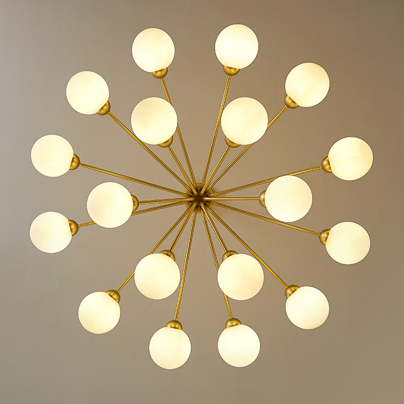 Gold Branching Globe Chandelier