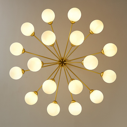 Gold Branching Globe Chandelier