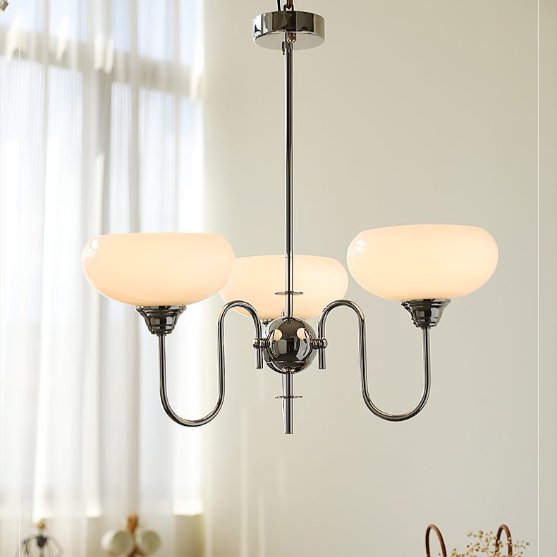 Chrome Gooseneck Globe Chandelier