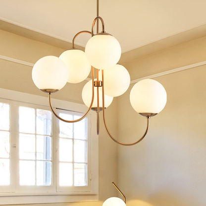Gooseneck Orb 6-Light Chandelier