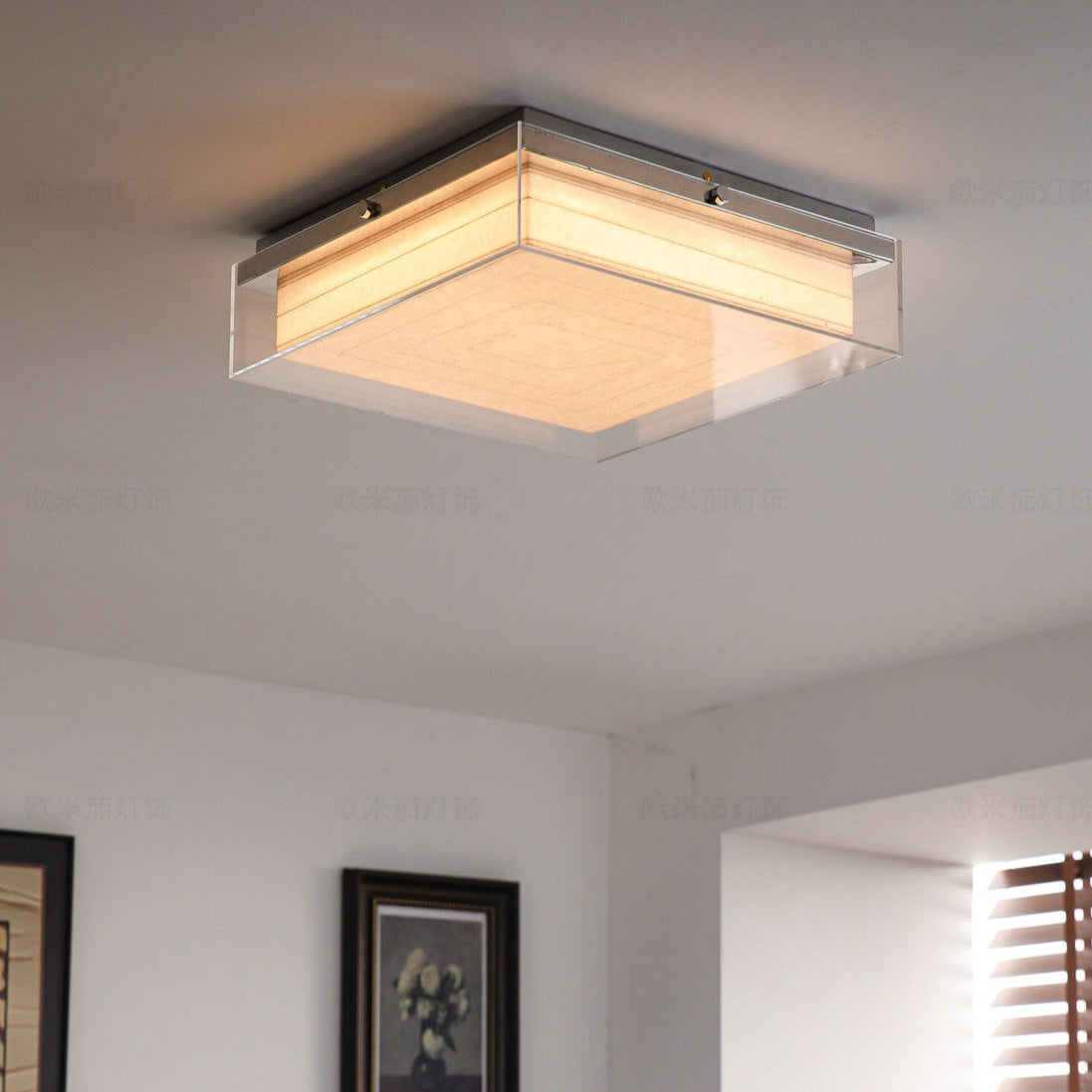 Layered Square Acrylic Flush Mount
