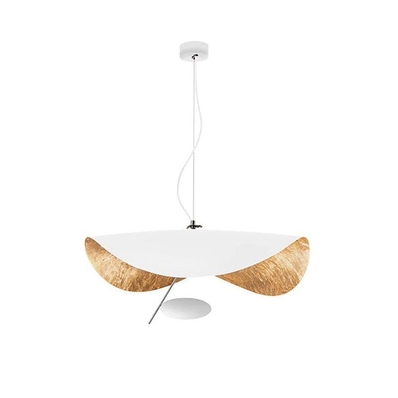 UFO Pendant Light in Black or White with Brass