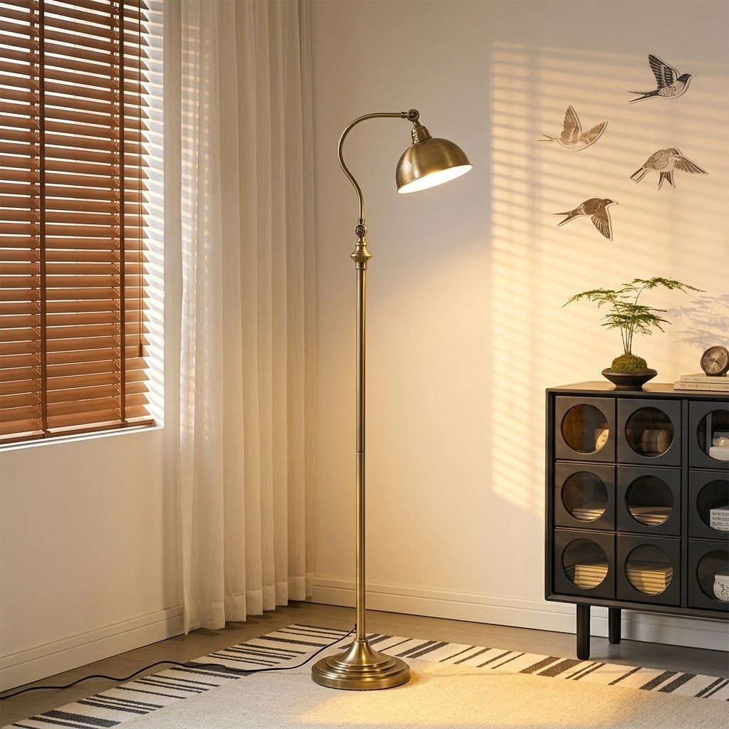 Adjustable Metal Reading Floor Lamp