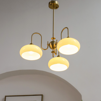 French Retro Gooseneck Globe Chandelier