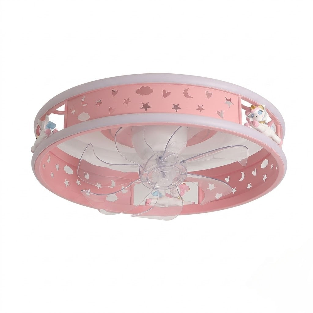 Kids Round Ceiling Fan with LED Light
