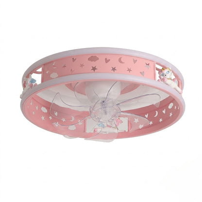 Kids Round Ceiling Fan with LED Light