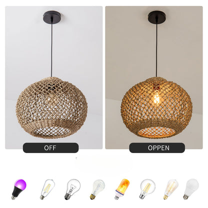 Handwoven Rattan Pendant Light