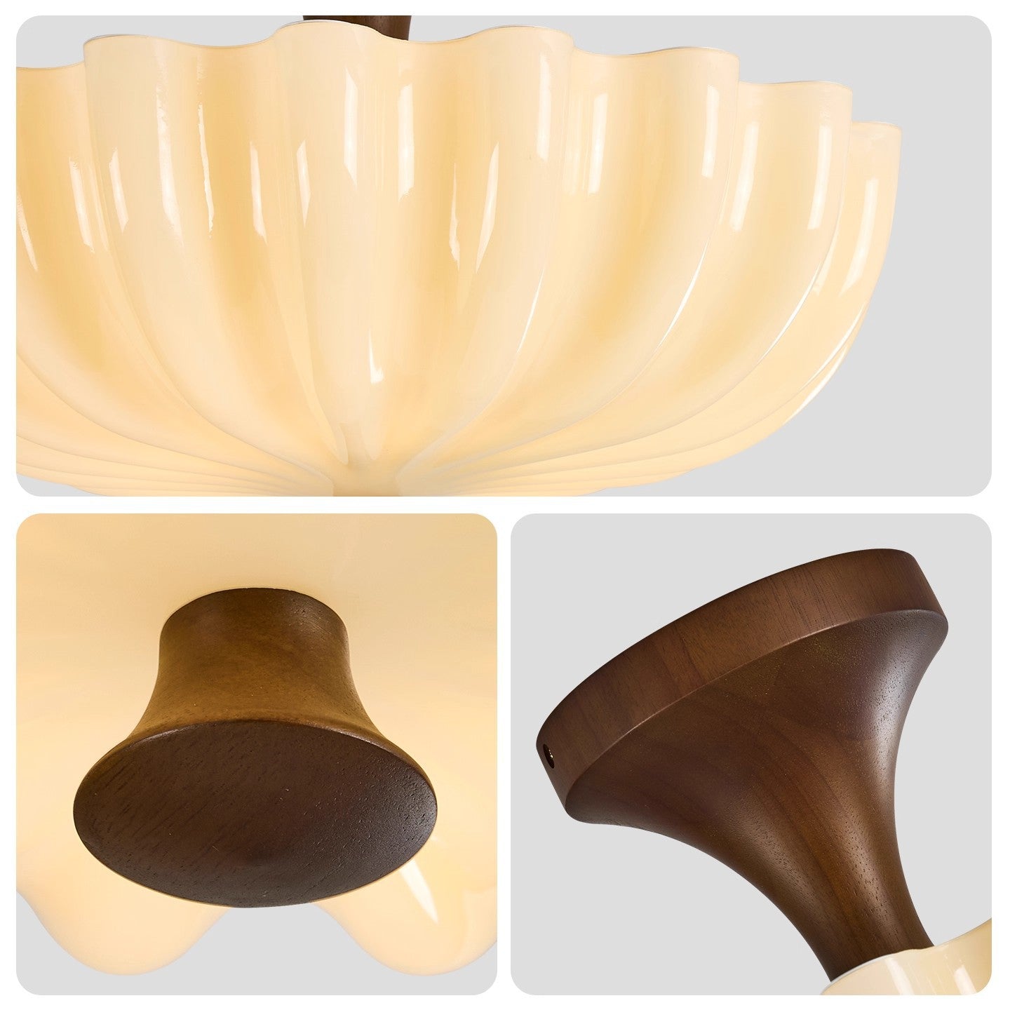 Vintage French Glass Ceiling Light