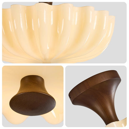 Vintage French Glass Ceiling Light