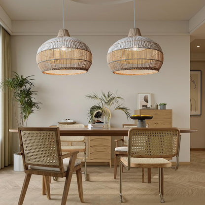 Open-Weave Rattan Island Pendant