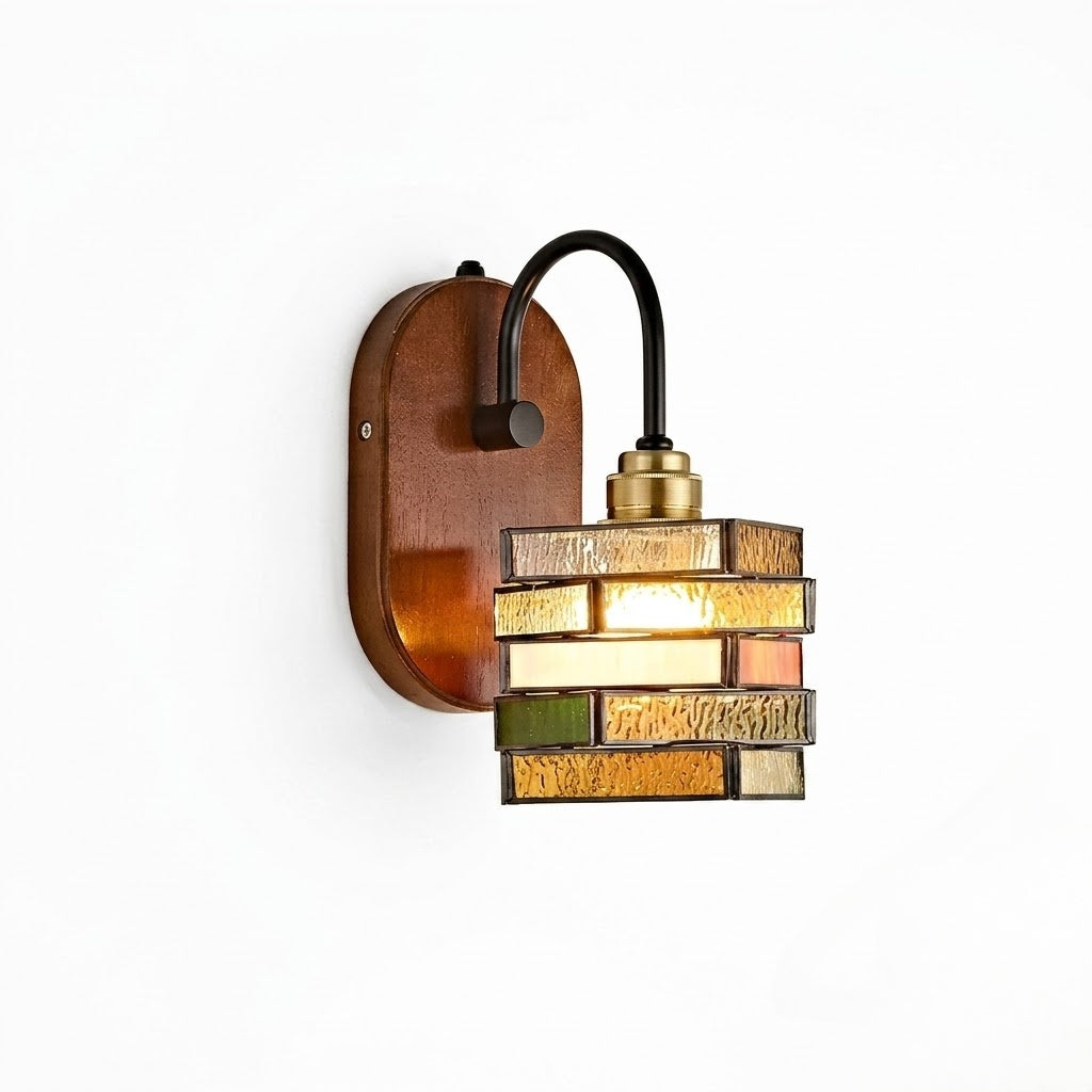 Geometric Stained Glass Wall Light