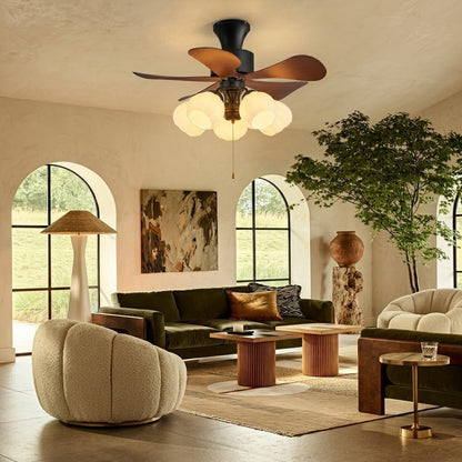 Nordic Flower Glass Shade Ceiling Fan