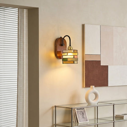 Geometric Stained Glass Wall Light