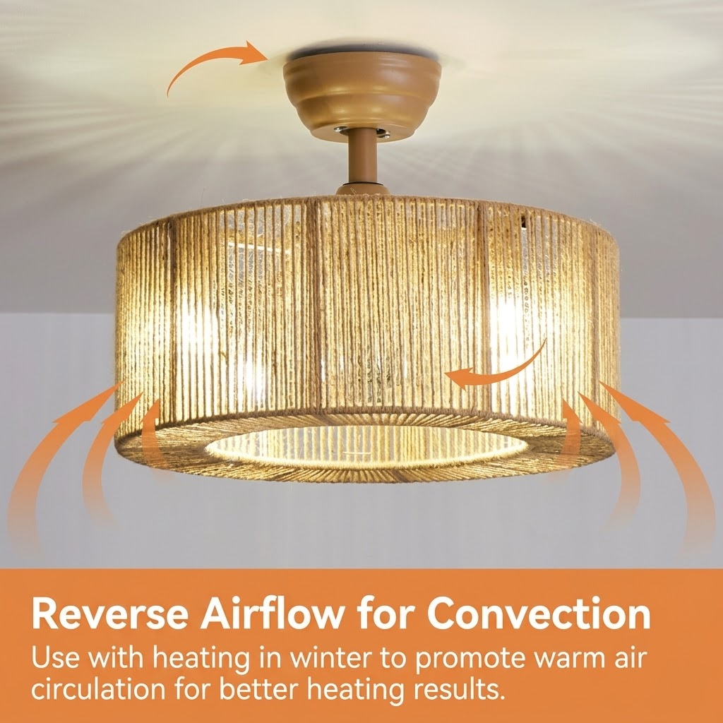Wabi-Sabi Rope Ceiling Fan Light
