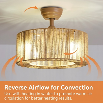 Wabi-Sabi Rope Ceiling Fan Light