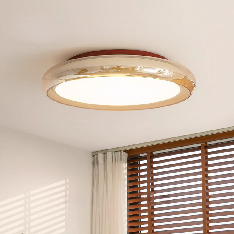 French Light Luxury Glass Round Ceiling Light for Bedroom-[Modern pendant lighting for bedroom and living space]-Demolights UK