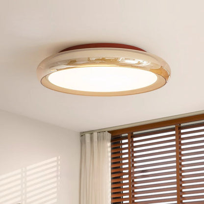 French Light Luxury Glass Round Ceiling Light for Bedroom-[Modern pendant lighting for bedroom and living space]-Demolights UK