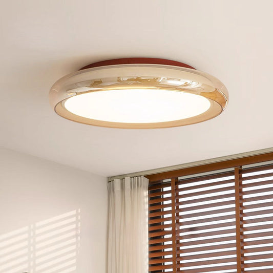 French Light Luxury Glass Round Ceiling Light for Bedroom-[Modern pendant lighting for bedroom and living space]-Demolights UK