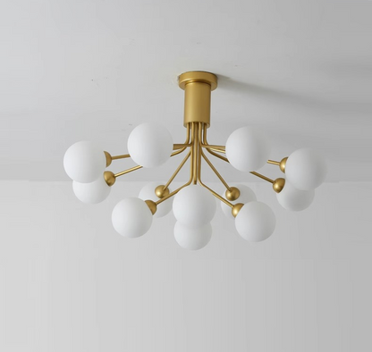 Gold Branching Globe Chandelier