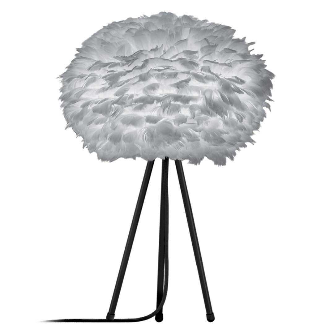 White and Grey Feather Table Lamp