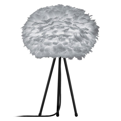 White and Grey Feather Table Lamp