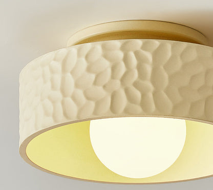 Cream Circular Hallway Ceiling Lamp