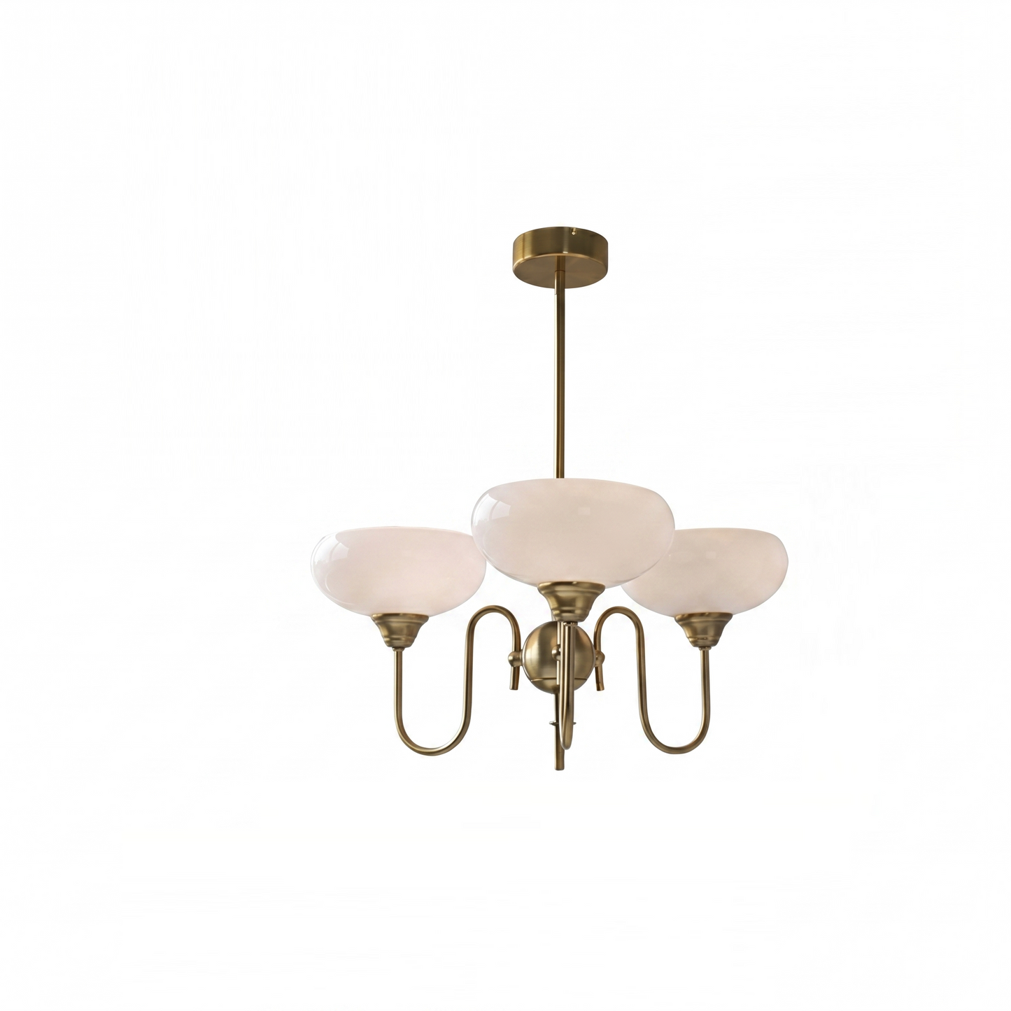 French Retro Gooseneck Globe Chandelier