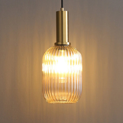 Retro Stained Glass Lantern Pendant