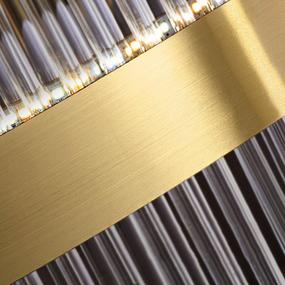 Crystal Wave Chandelier in Brushed Gold