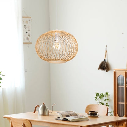 Boho Bamboo Wicker Hanging Lamp