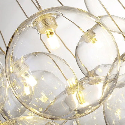 Cascading Glass Globe Chandelier