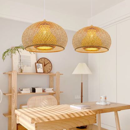 Double-Layer Hand-Woven Bamboo Pendant